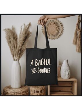 Custom Black Tote Bag A Bag Full Of Goodies